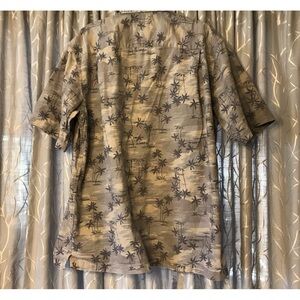 Mens Eddie Bauer Tropical Palm Tree Shirt Sz L